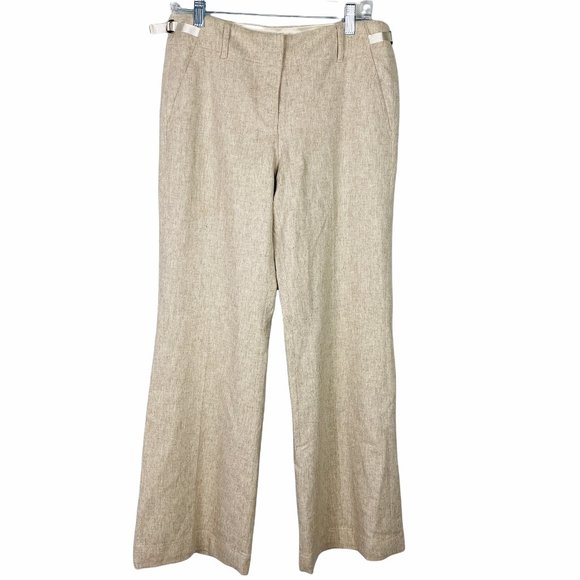 Ann Taylor Beige Neutral Wide Leg Wool Pants Sz 6 - Picture 1 of 12